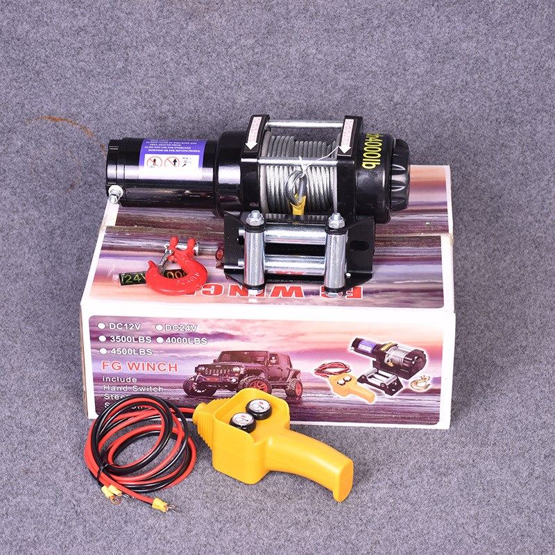 电动绞盘4000磅车载小电车电动葫芦电动提升机电动12v绞盘车载