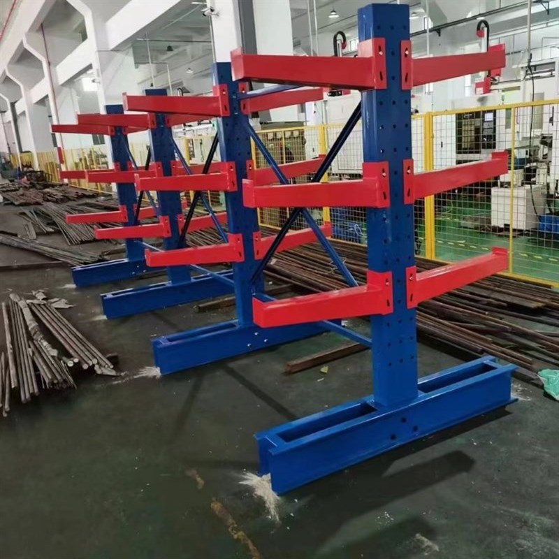 上海单双面悬臂架铝型材货架仓库金属管材不锈钢管材存放架