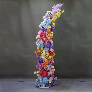 婚礼莫奈多巴胺系列牛角门花艺套装舞台花店门头装饰商场布景假花