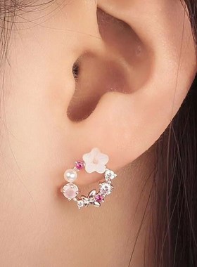4 Pieces gRose Gold-color Lady Flower Fashion Accessories Zi