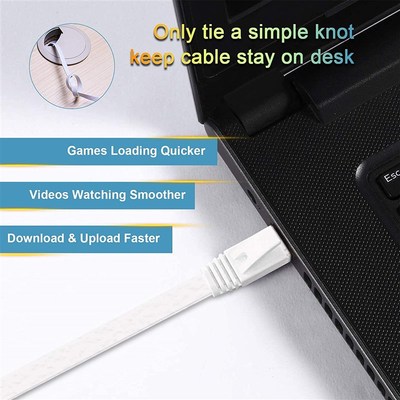 Cat 6 Ethernet Cable Flaut Long High Speed Internet Network