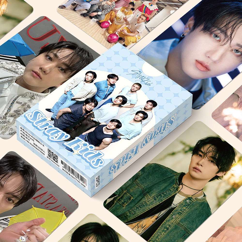 韩团StrayKids镭射小卡ins高颜值偶像男团人物周边帅照拍立得卡片