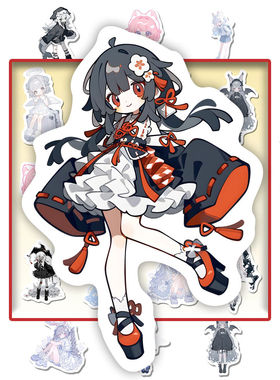 oc服设素材贴纸二次元洛丽塔服装设计卡通少女心diy手账笔记贴画