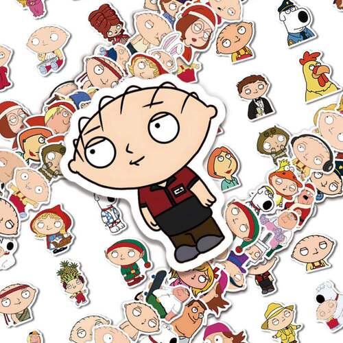 饺子头恶搞之家贴纸趣味搞笑可爱Familyguy喜剧动画片周边diy贴画