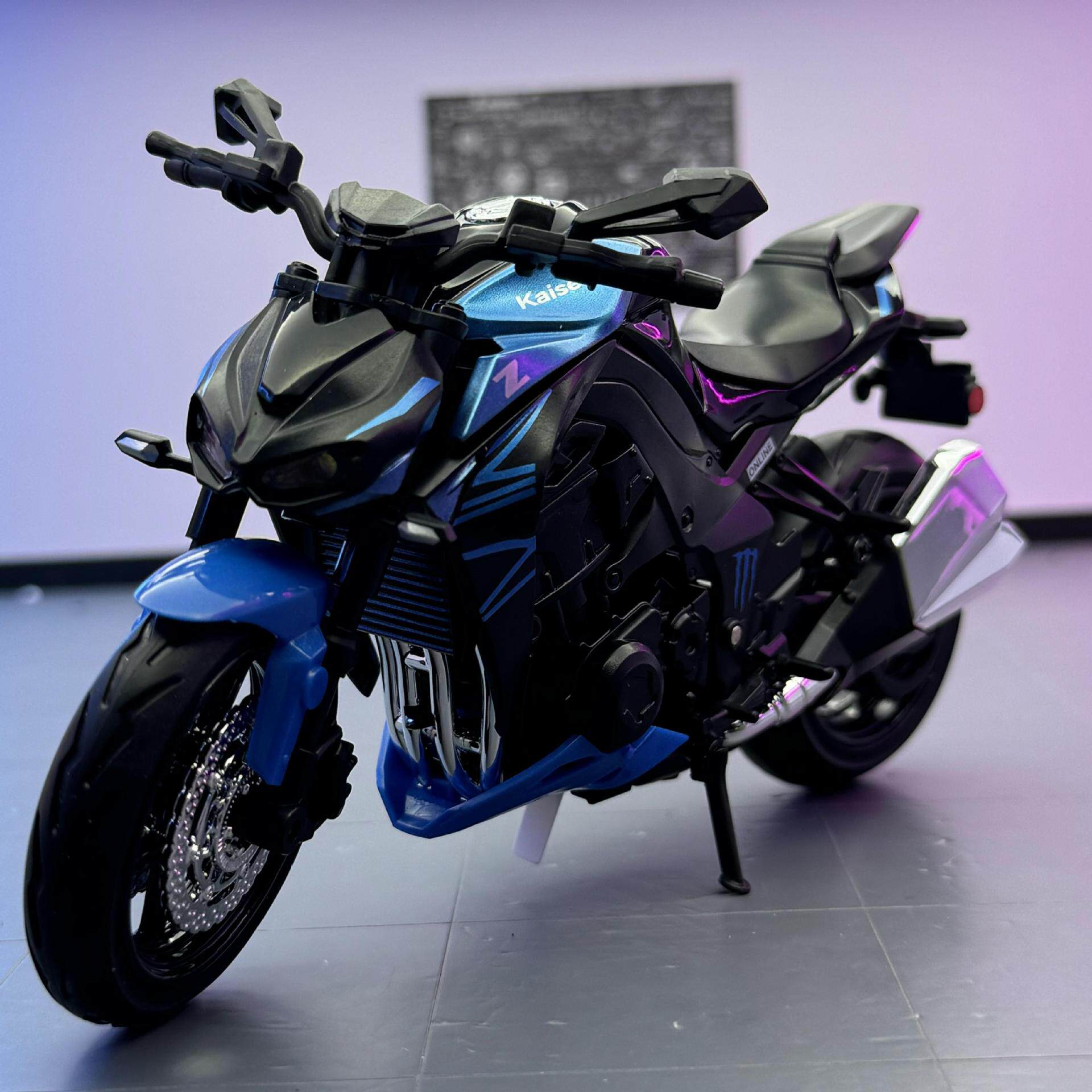 【BW798】嘉业车模1比12川崎Z1000合金越野摩托车音效模型摆件惯