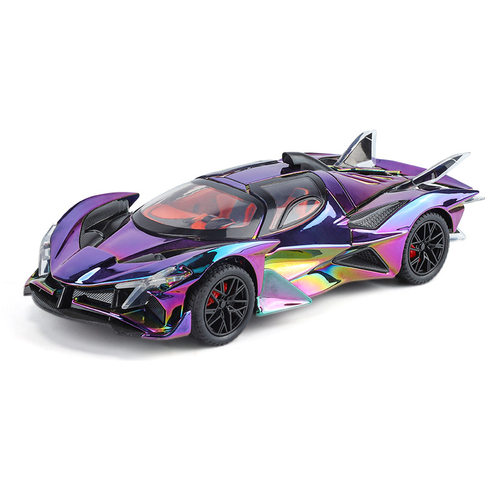 【WW505】外贸新豪迪C2470盒装EVO1/24仿真儿童声光回力合金车模