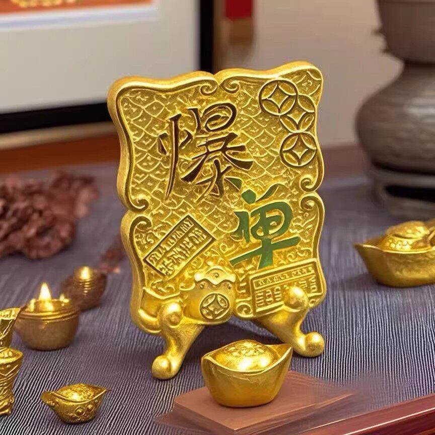爆单摆件电脑桌面招财小摆件送闺蜜朋友开店礼物摆件黄金色摆件