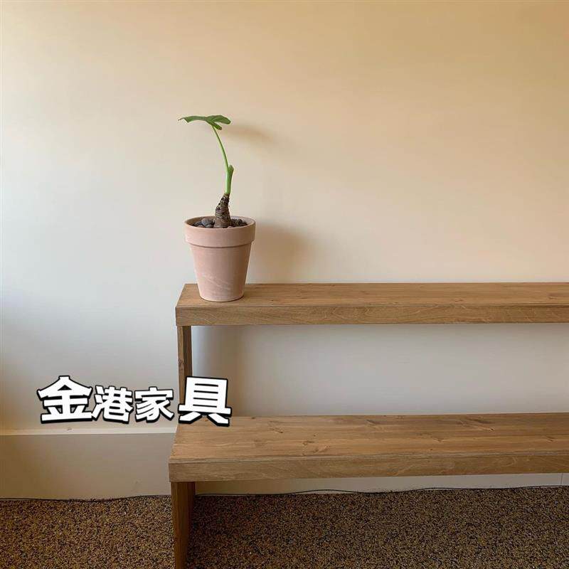 复古实木花架适用于花店醒花桶架 阳台盆栽陈列架可定制花架
