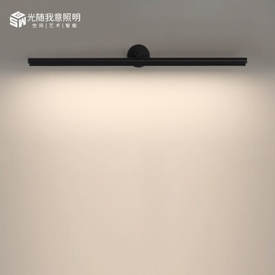 led照画展灯长线条壁灯北欧壁画灯简约现代照画背景墙挂画灯镜前