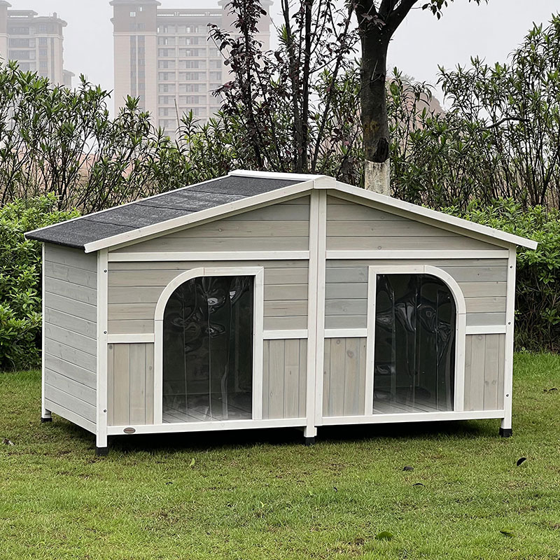 室外狗屋大型犬超大空间实木制双门间别墅防水保暖通用户外狗窝