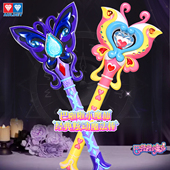 奥迪双钻巴拉拉小魔仙初代经典 炫动魔法棒小蓝小月黑魔法棒道具新