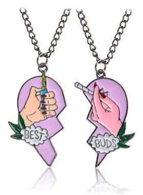 Couple Pendant Necklace w2Pcs Friendship Jewelry for ladies