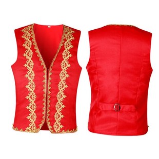 Gothic vestq medieval costume stage Halloween vest Mens