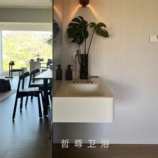 定制岩板热弯一体盆洗手盆卫生间台盆洗漱台洗脸池酒店风一体成型
