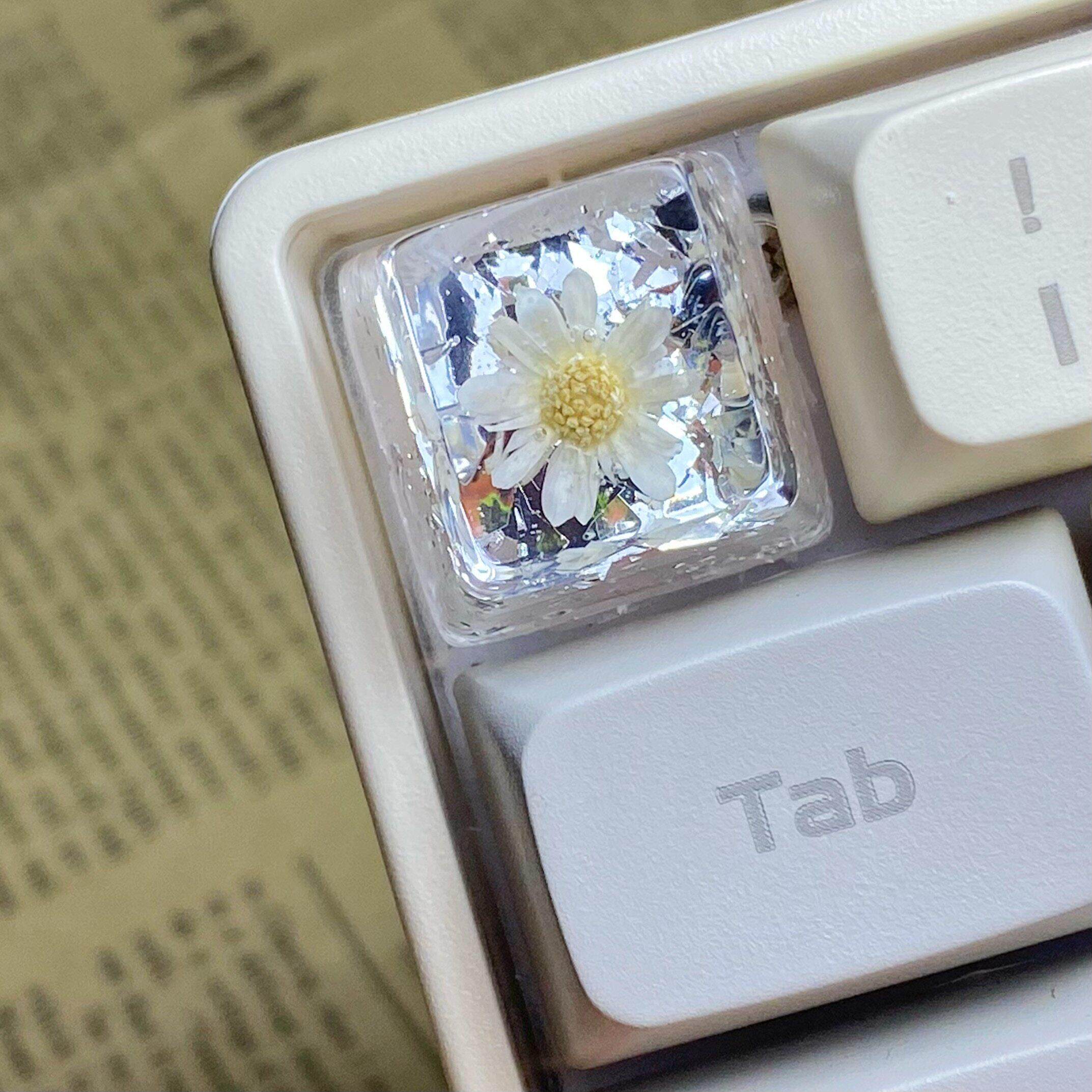 个性小雏菊键帽纯手工制作单个私人定制创意礼物键盘创意装饰透光