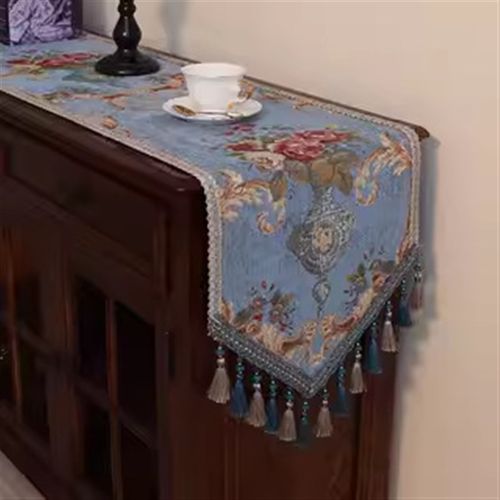 美式桌旗轻奢高端餐桌旗布高级感长条茶几布欧式餐边柜斗柜盖布巾