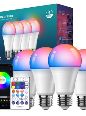 TEMU跨境9/10W五路厂家WiF智能i灯泡七彩alexaGoogle语音控制套装