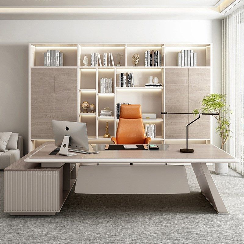 老板办公桌简约现代总裁电脑桌椅组合办公室单人轻奢大班台老板桌