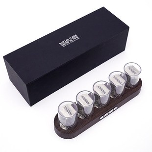 拟辉光管时钟RGB七彩夜灯复古朋克机械风电子时钟辉光管桌面摆件