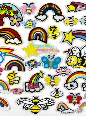 跨境新款徽章刺绣贴patch布贴黑色装饰布贴翅膀黑布熨烫贴补丁贴