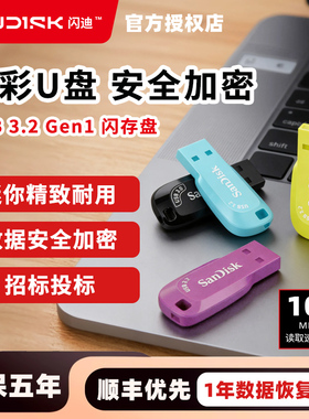 闪迪（SanDisk）USB3.2 U盘密码CZ410酷邃读速100MB/s小巧办公