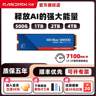 1t笔记本台式 m.2 电脑ssd硬盘pcie4.0 闪迪4tb固态硬盘sn5100