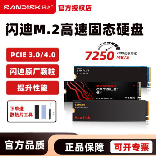 闪迪高速游戏固态硬盘m.2