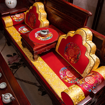 新中式定制海绵垫子罗汉床五件套