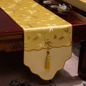 新中式 禅意桌旗茶几桌布茶台布长条茶席轻奢茶旗高端布艺茶桌垫布