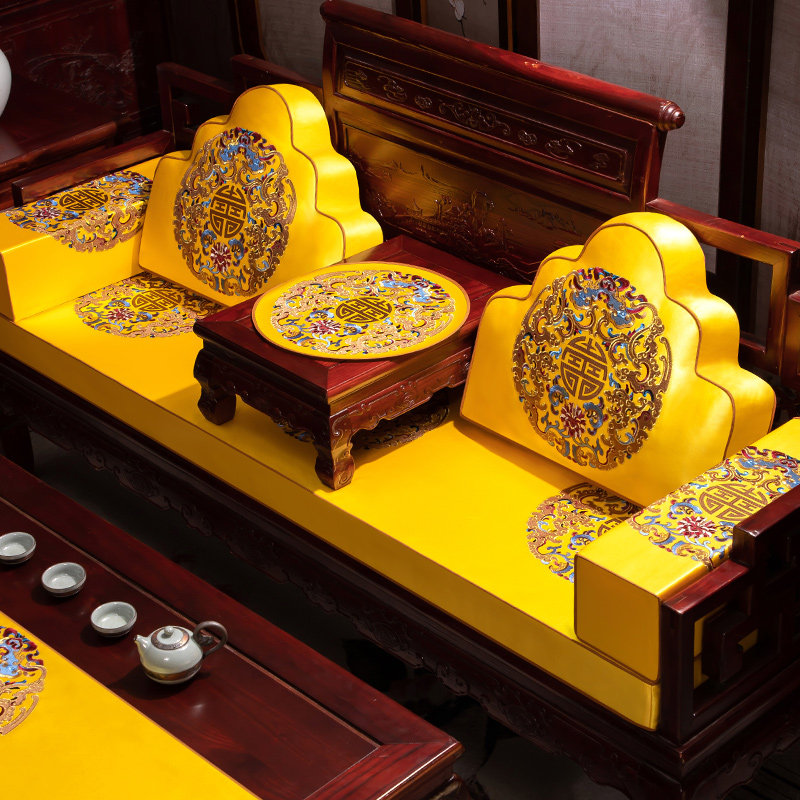 新中式红木沙发垫定制家具罗汉床沙发坐垫实木防滑垫子高端五件套
