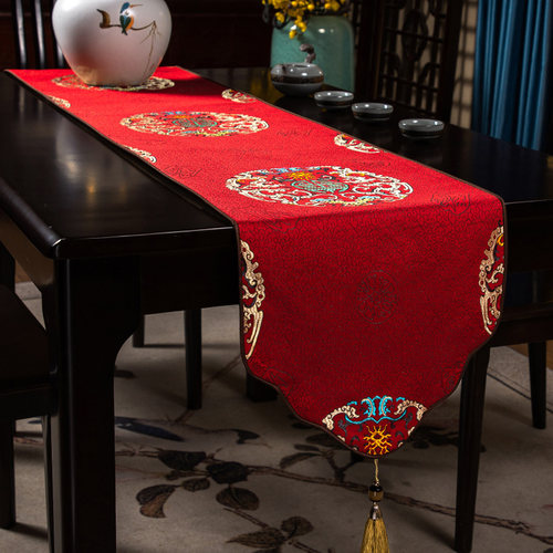 新中式桌旗禅意茶席茶桌布