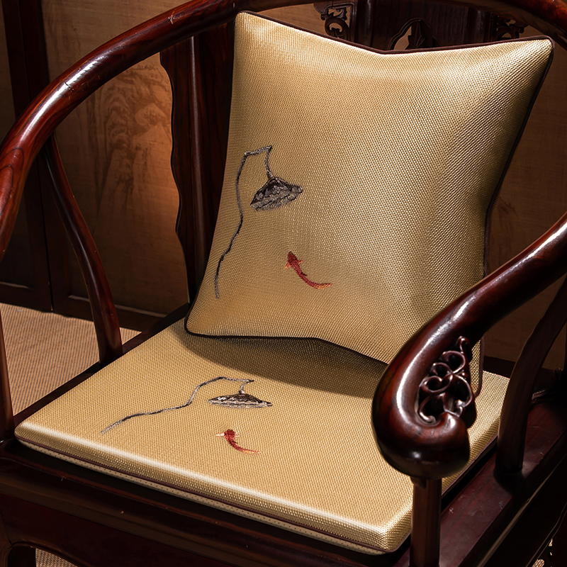 新中式红木椅子坐垫夏冰丝凉席实木太师椅圈椅垫官帽椅垫餐椅垫子