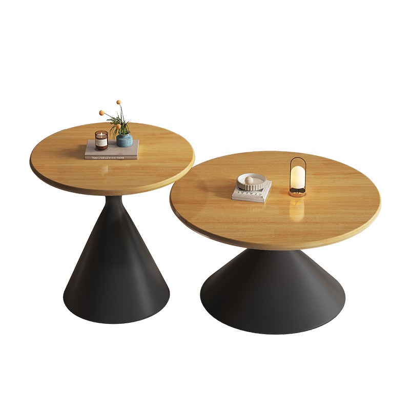 新款圆形沙漏茶几现代简约极简风小户型客厅家用实木组合茶几