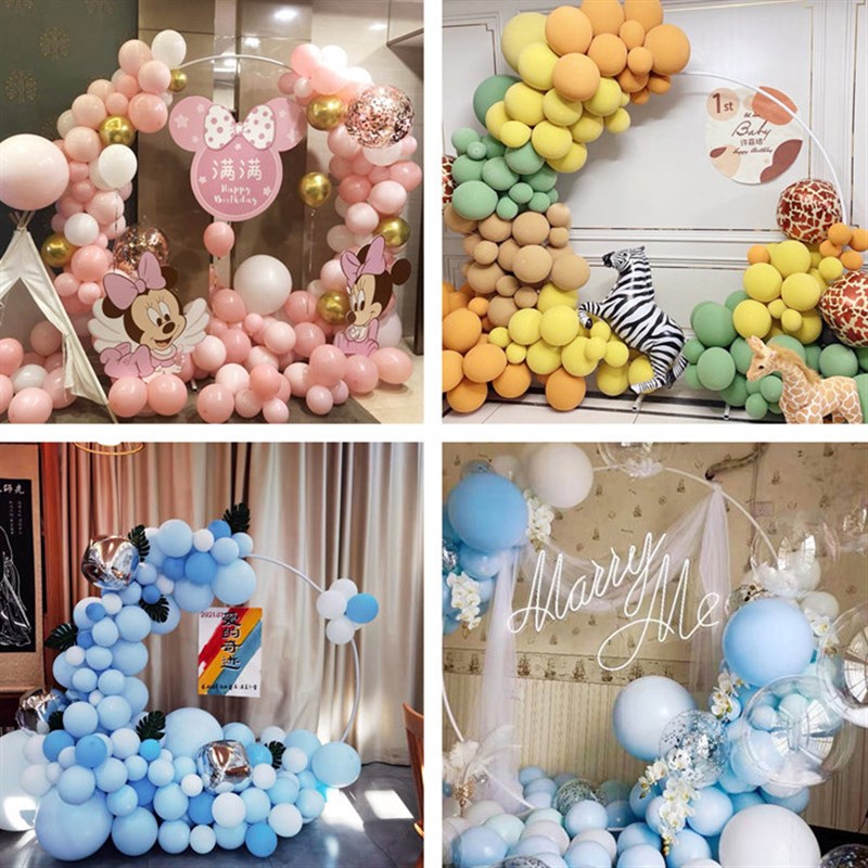 婚庆道具铁艺单杆圆环架子户外婚礼气球派对圆形拱门弧形拱门路引