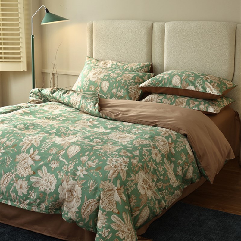 WM9A法式轻奢100支贡缎长绒棉全棉四件套埃及棉美式床上被套