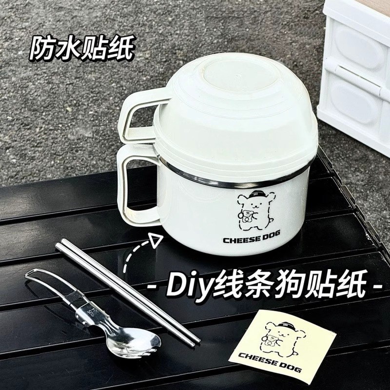 保温饭盒304不锈钢快餐杯学生宿舍泡面碗带盖成容量碗筷套餐