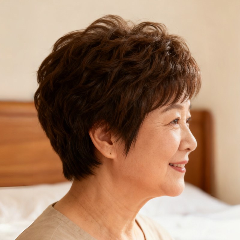 假发2025新款全头套女真人发丝中老年女士妈妈款无痕全真发假发套