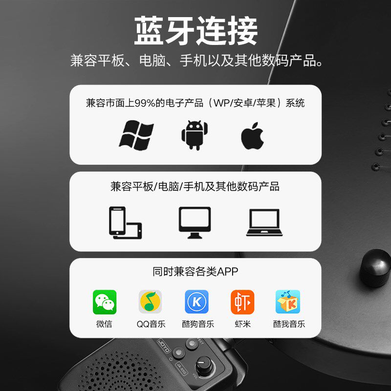 JOYO迷你电吉他音箱JA-05G四种吉他效果带蓝牙可充电便携练习音响