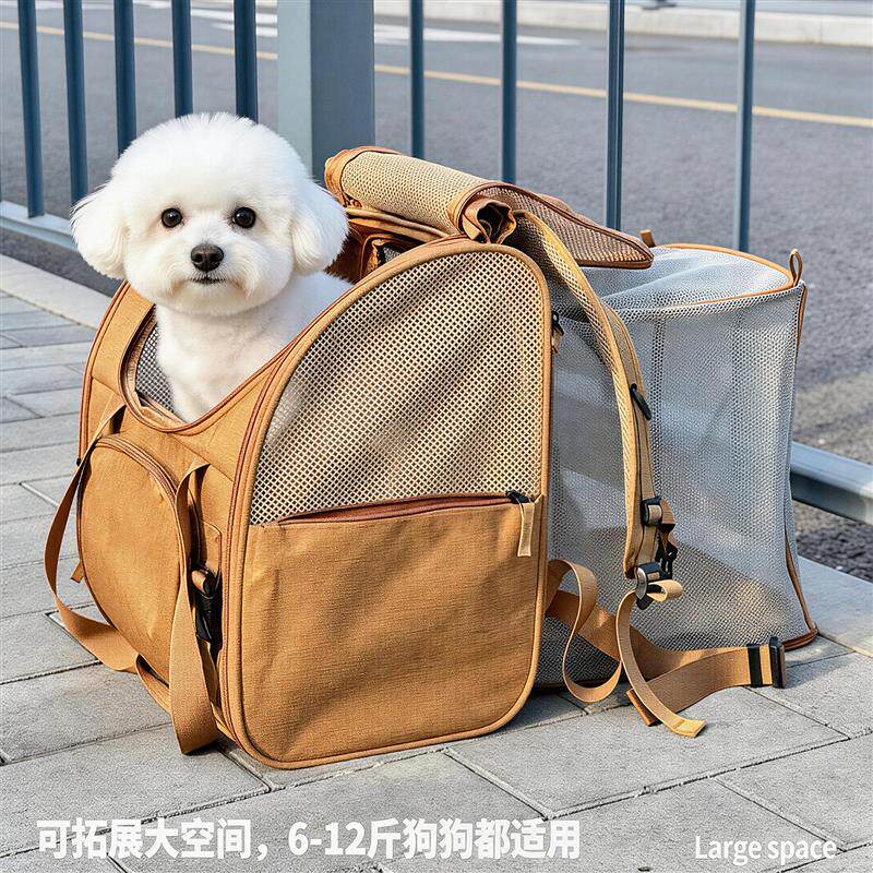 狗包狗狗外出包小型犬比熊雪纳瑞狗背包便携大容量猫包双肩宠物包