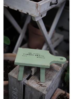 日系木制凳子园艺摆件矮凳花园装饰复古做旧花盆架子椅子阳台杂货