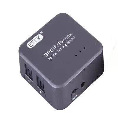 易迈克光纤分频器转接头一进二出 1分2光纤线1分二转光纤音频转换