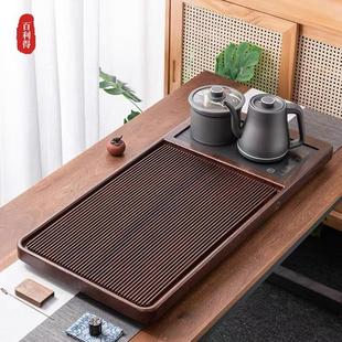全自动烧水壶一体办公室电木款 茶盘实木家用高档整套茶具套装 茶台