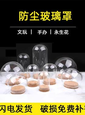 DIY干花手办收纳软木塞玻璃罩防尘展示架手工纪念高通透桌面摆件