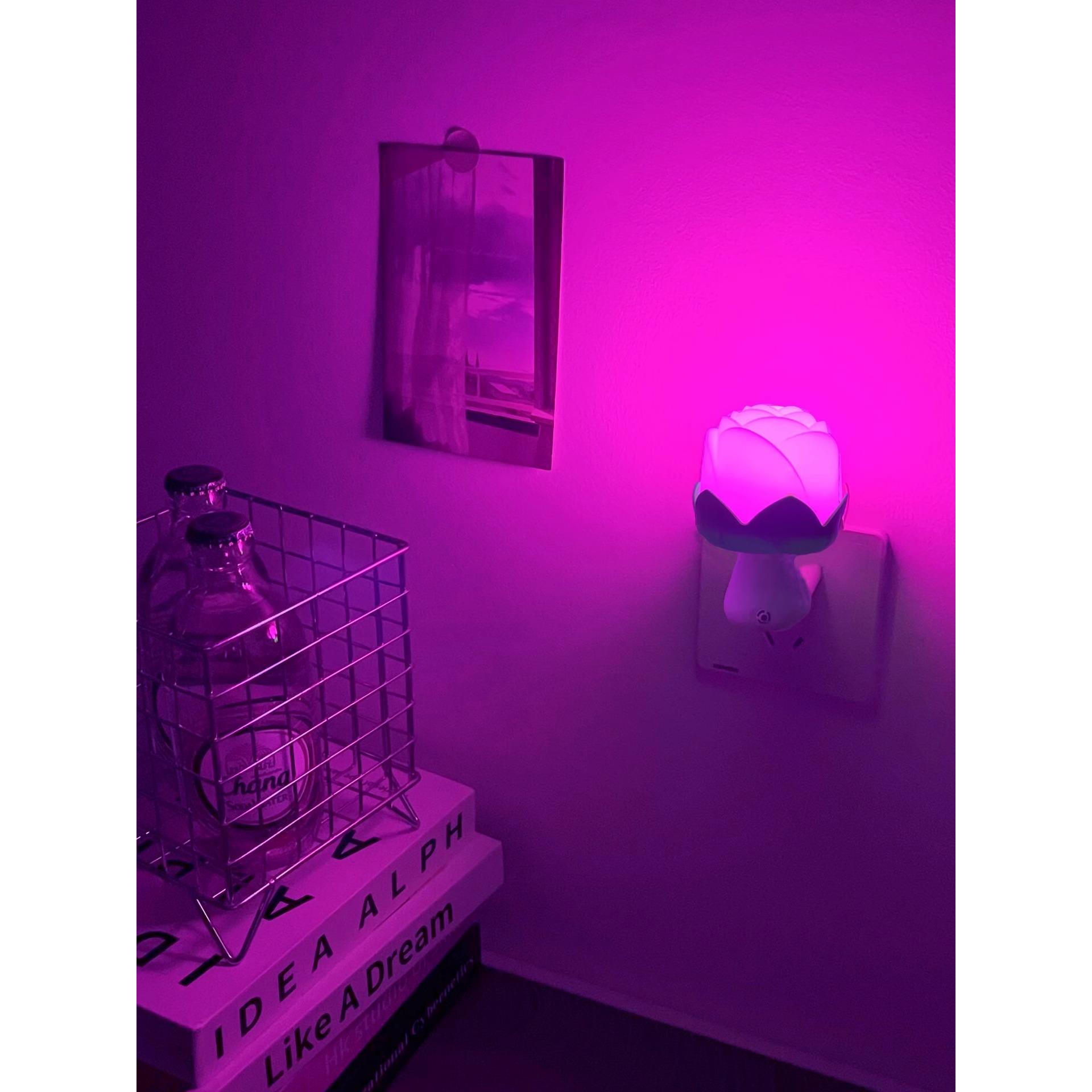 偏爱玫瑰的浪漫~情侣氛围灯粉色情调床头卧室节能睡眠光控小夜灯