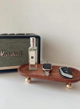 DIY成品自制托盘木质简约客厅玄关复古钥匙挂架杂物桌面收纳盘ins