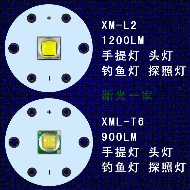 强光标10W-200W通用灯珠 探照灯钓鱼灯头灯手提灯CREE XML L2 T6