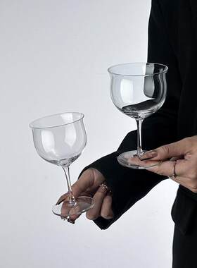 日式手工木村高脚杯玻璃杯高颜值鸡尾酒杯特调茶酒杯冷饮杯甜酒杯