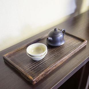 禅意复古天然实木干泡台木质干泡盘烧桐木壶承茶杯托盘 小茶盘日式