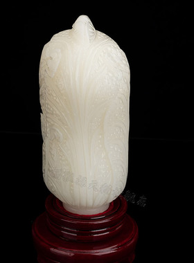 天然玉石白菜摆件百财开业礼品乔迁祝福前台店铺办公室中式摆设