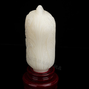 天然玉石白菜摆件百财开业礼品乔迁祝福前台店铺办公室中式 摆设